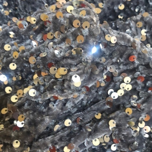 Vintage One Shoulder Glamorous Long Sleeve Sequins Grey Body con Mini Dress NWOT - Picture 16 of 16